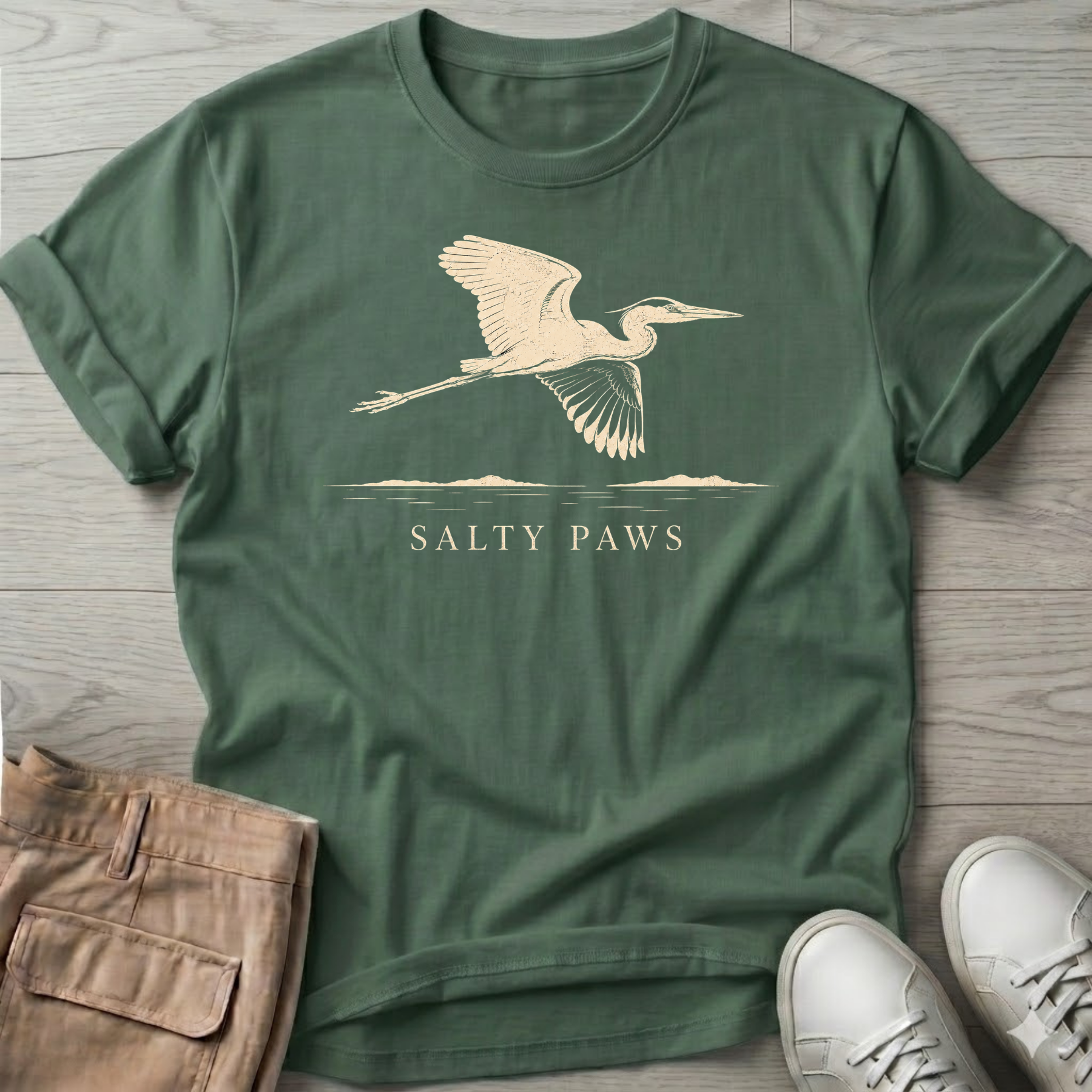 Great Heron Flight T-shirt (front)