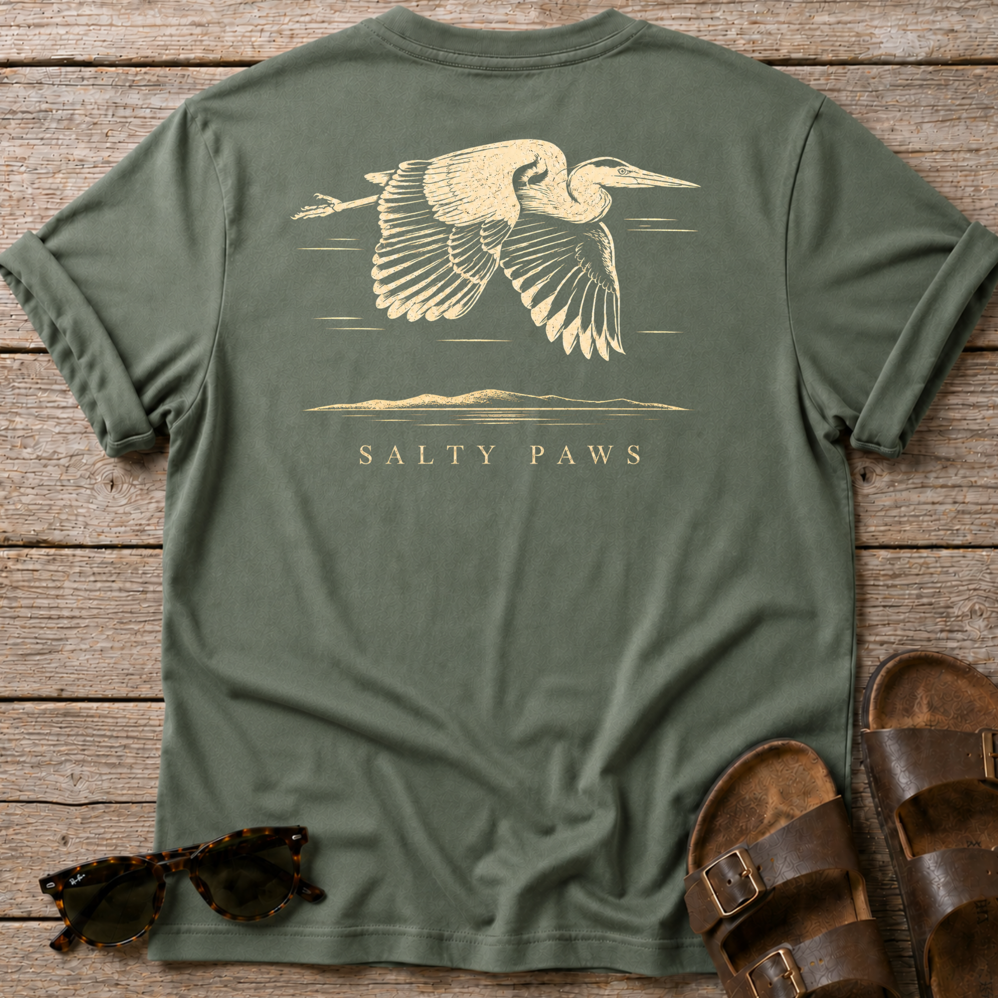 Great Heron Flight 3 T-shirt BACK DESIGN