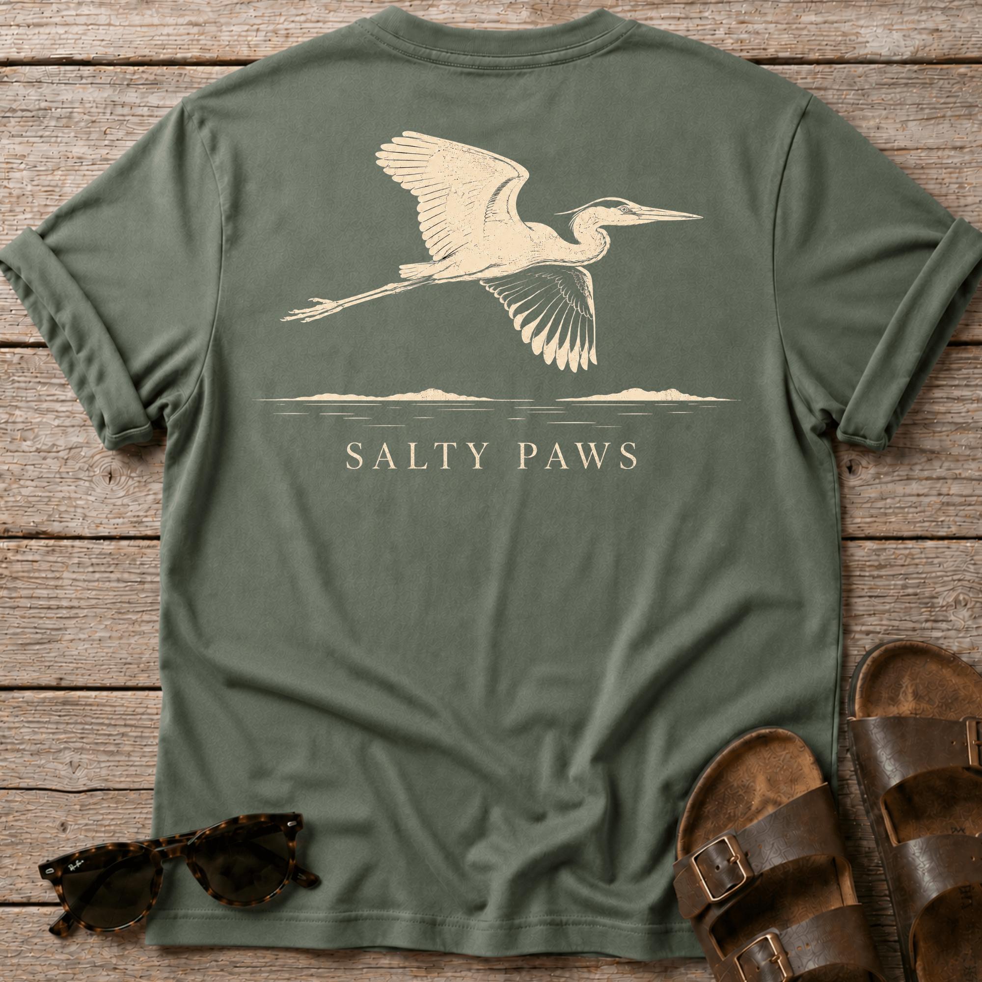 Great Heron Flight T-shirt BACK DESIGN