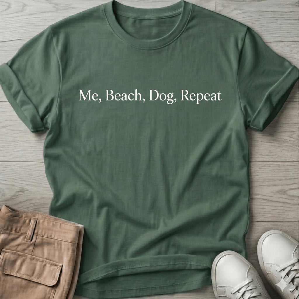 Me Beach Dog Repeat T-Shirt Vacation