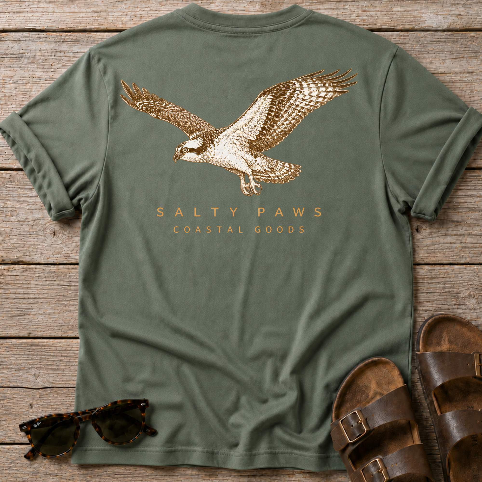 Osprey in Flight T-shirt BACK DESIGN