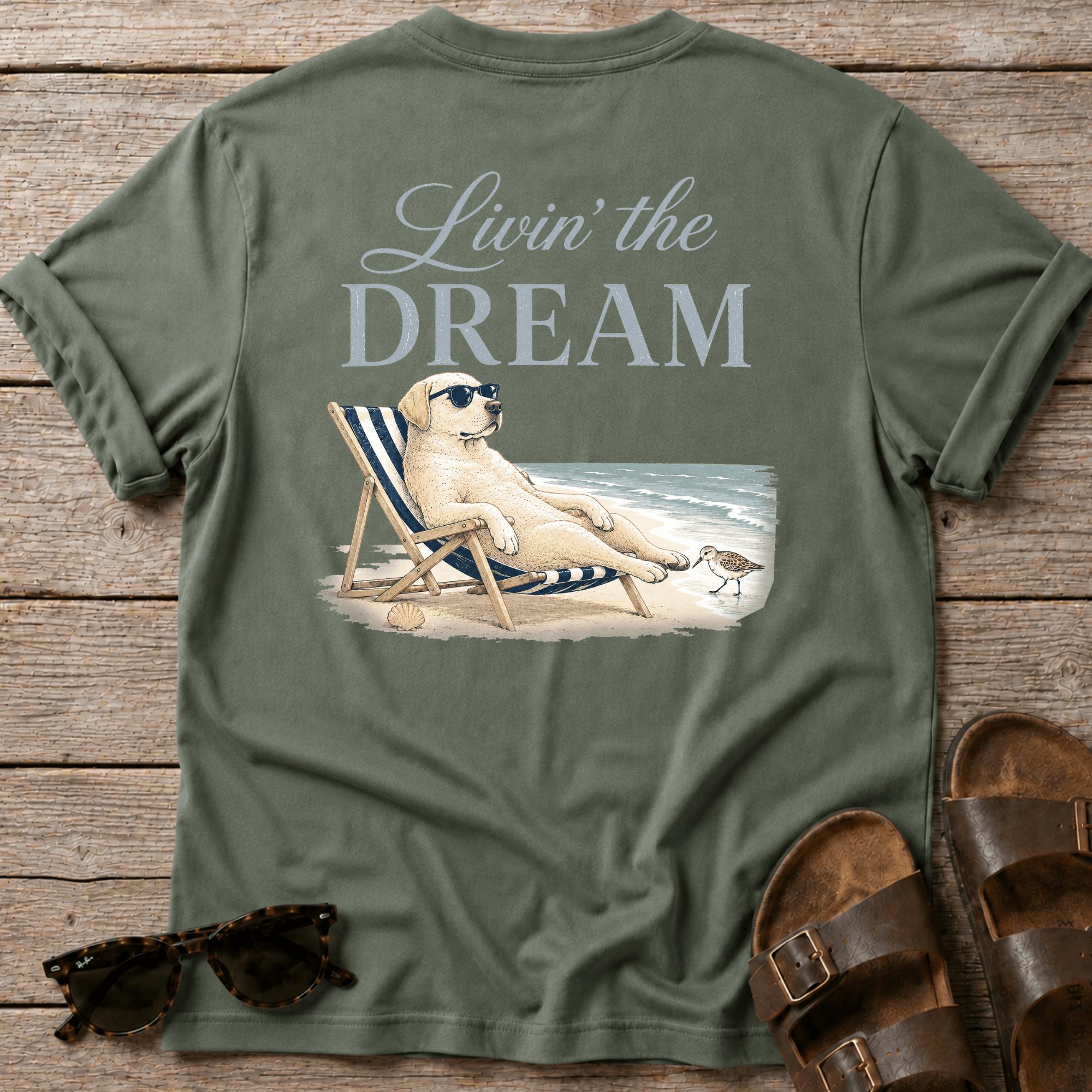 Livin the Dream Golden T-shirt BACK DESIGN (dark)