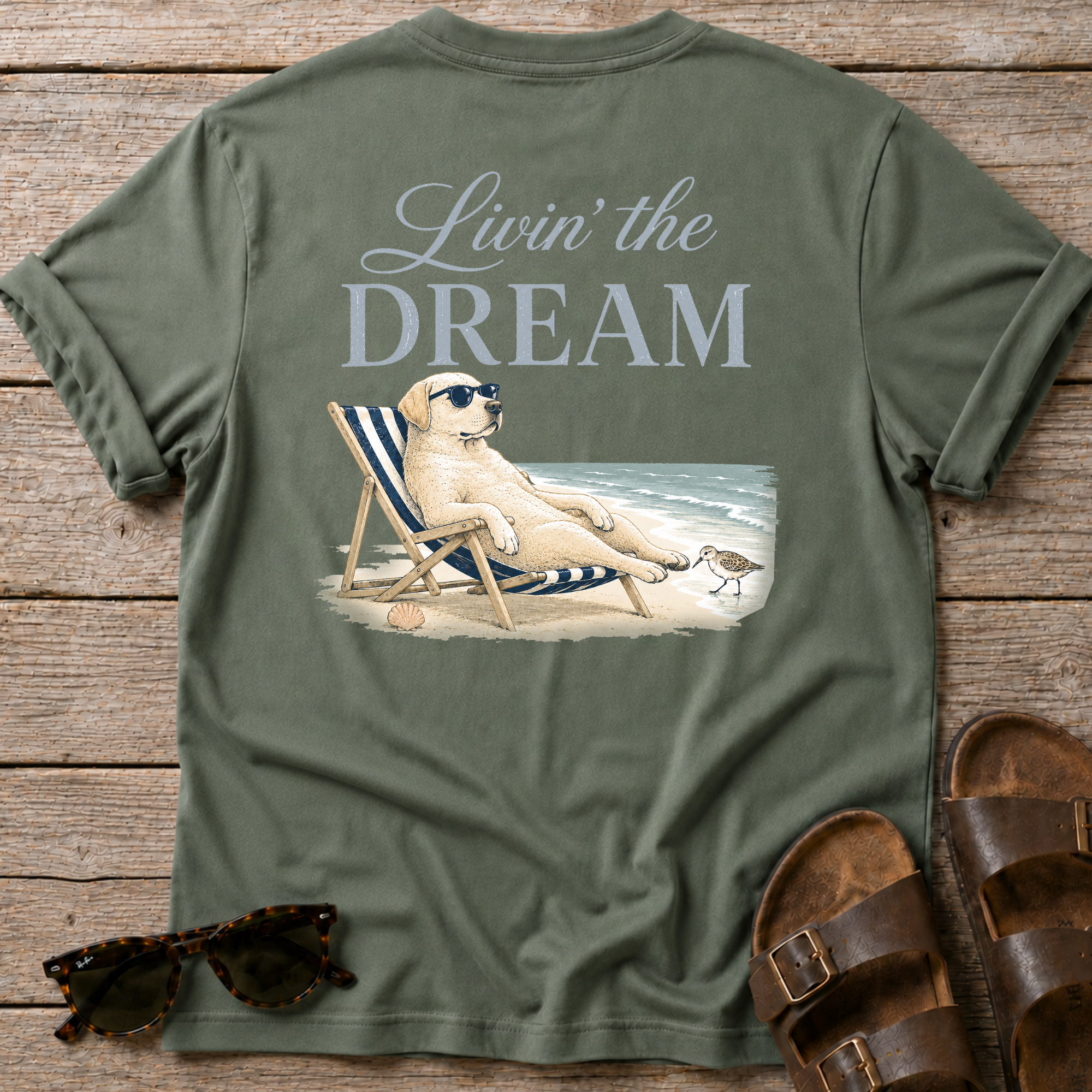 Livin the Dream Golden T-shirt BACK DESIGN