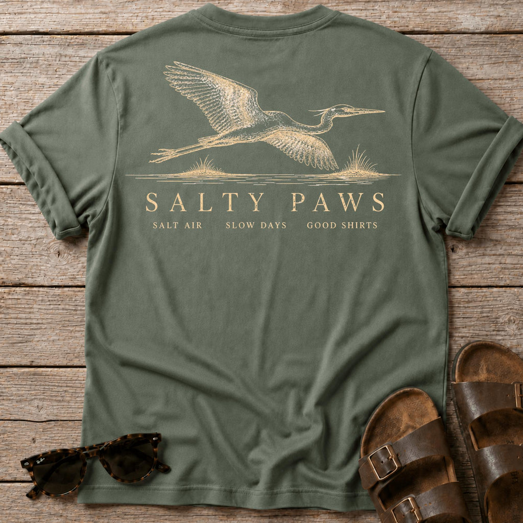 Great Egret Flight 2 T-shirt BACK DESIGN