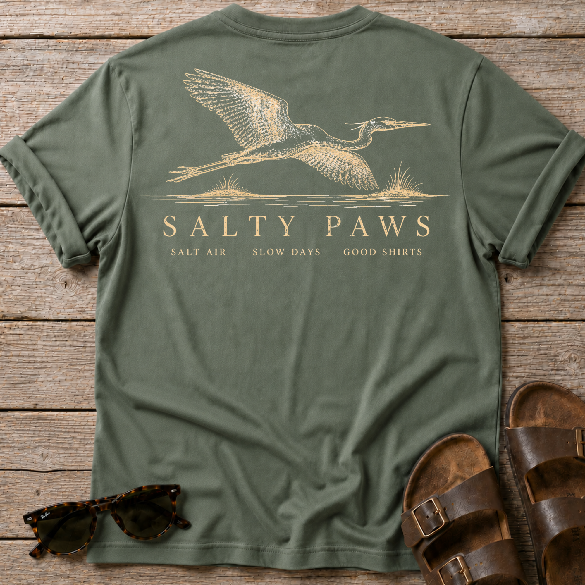 Great Egret Flight 2 T-shirt BACK DESIGN