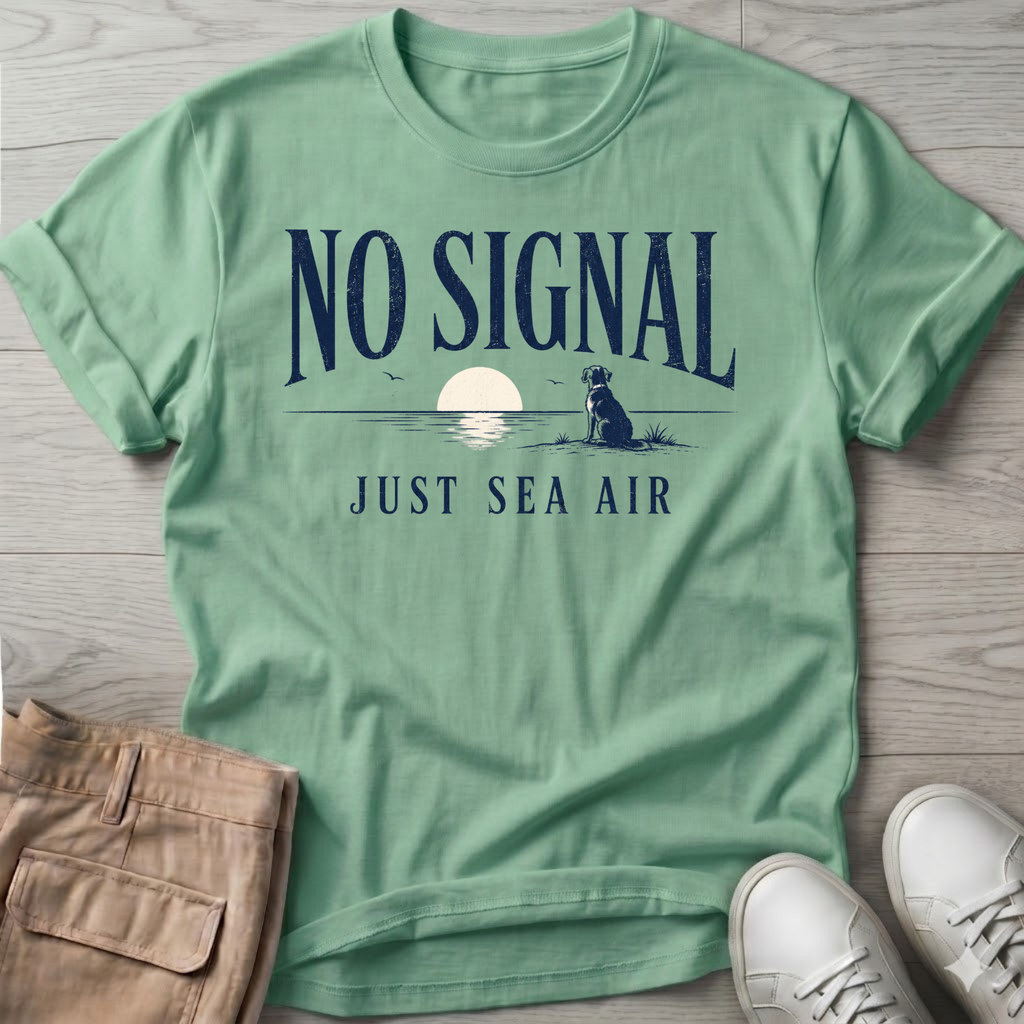 No Signal Sea Air Dog T-Shirt