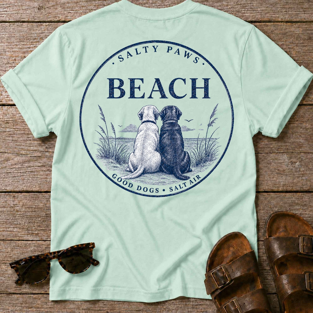 Beach Good Dogs 2 Labs T-Shirt