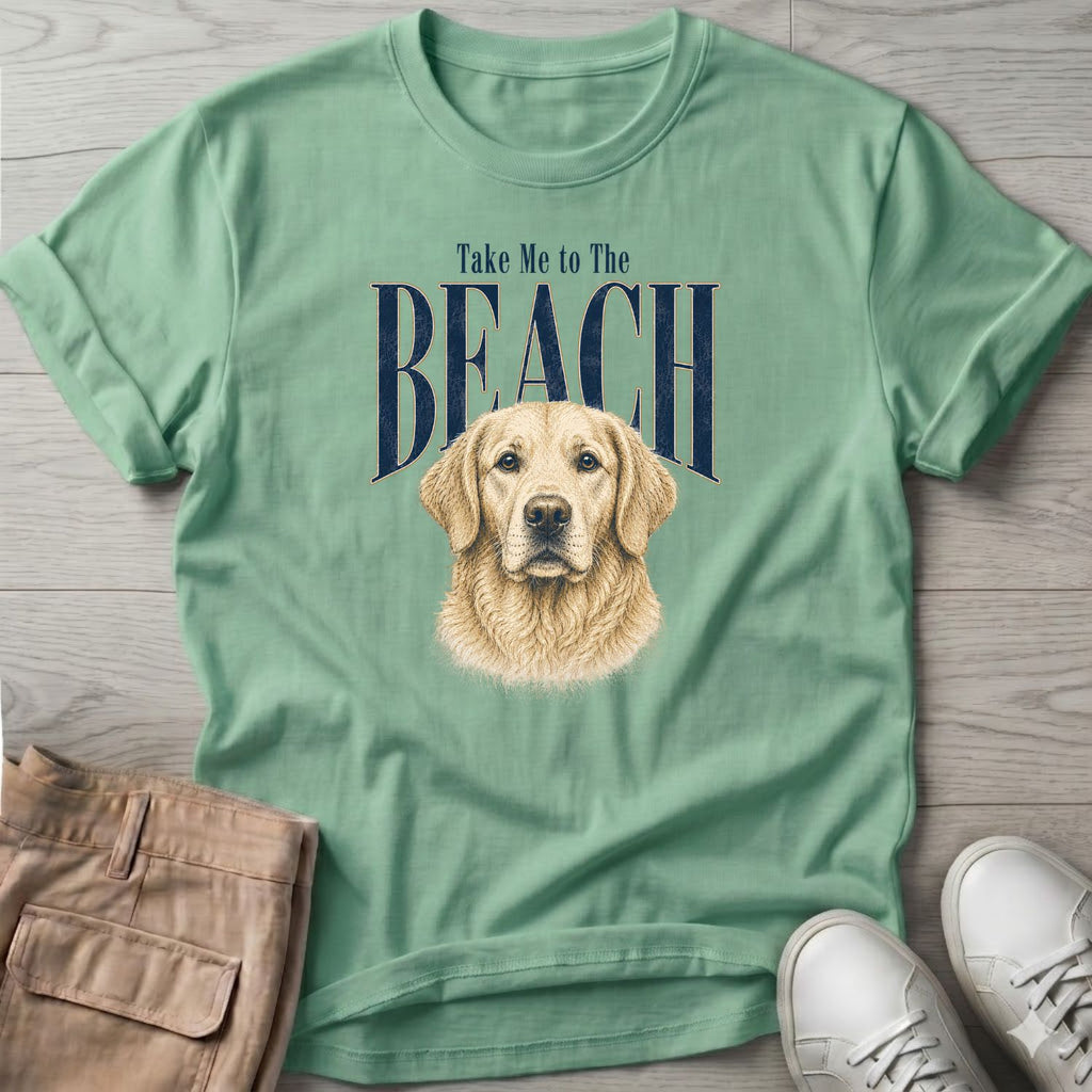 Golden Retriever Take me to the Beach Dog T-Shirt
