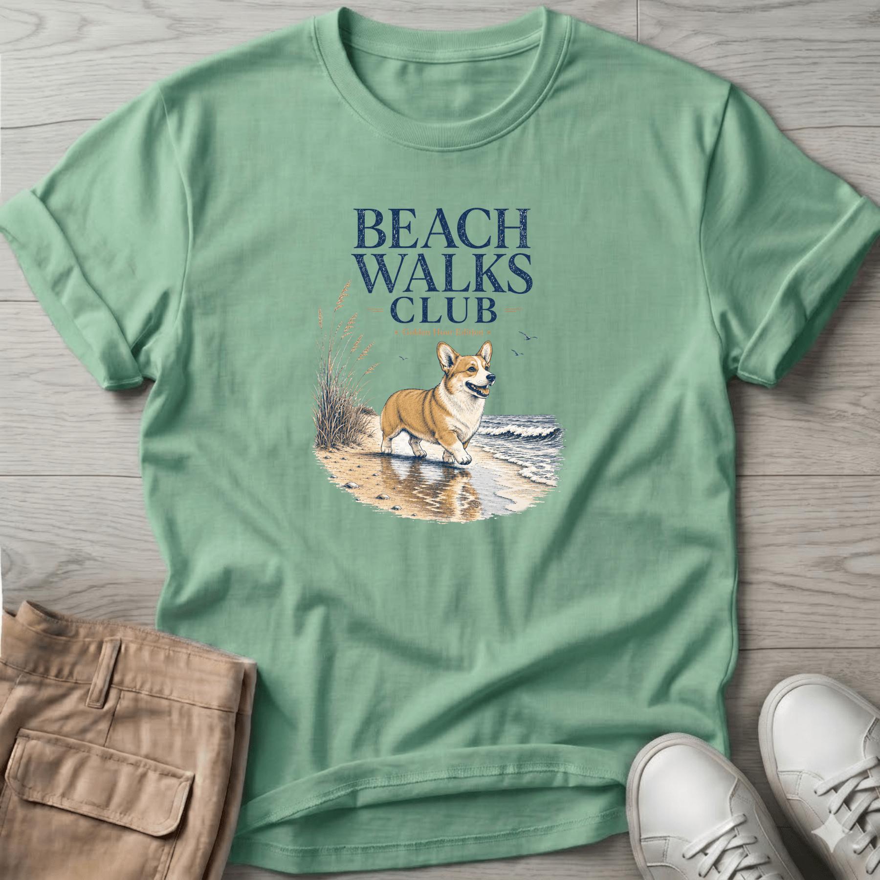 Corgi Beach Walks Club T-Shirt Vacation