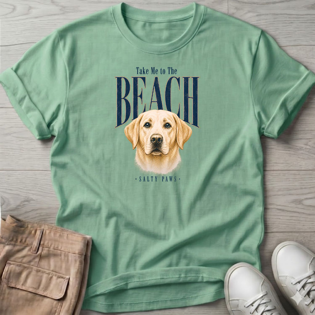 Yellow Labrador Take me to the Beach Dog T-Shirt