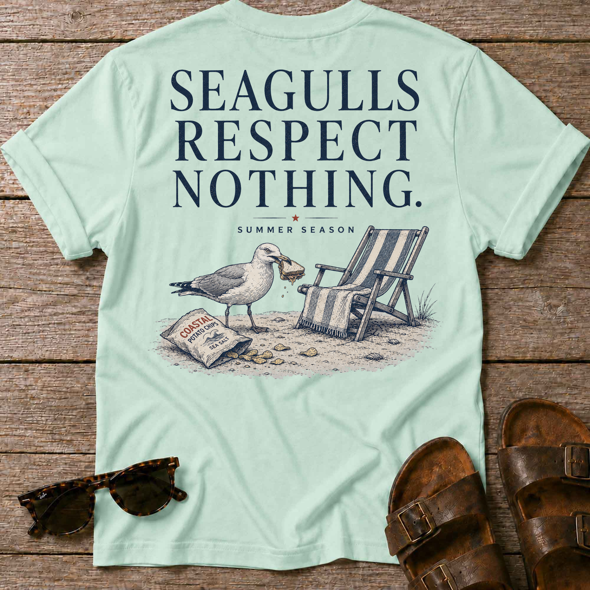 Seagulls respect nothing Back T-Shirt