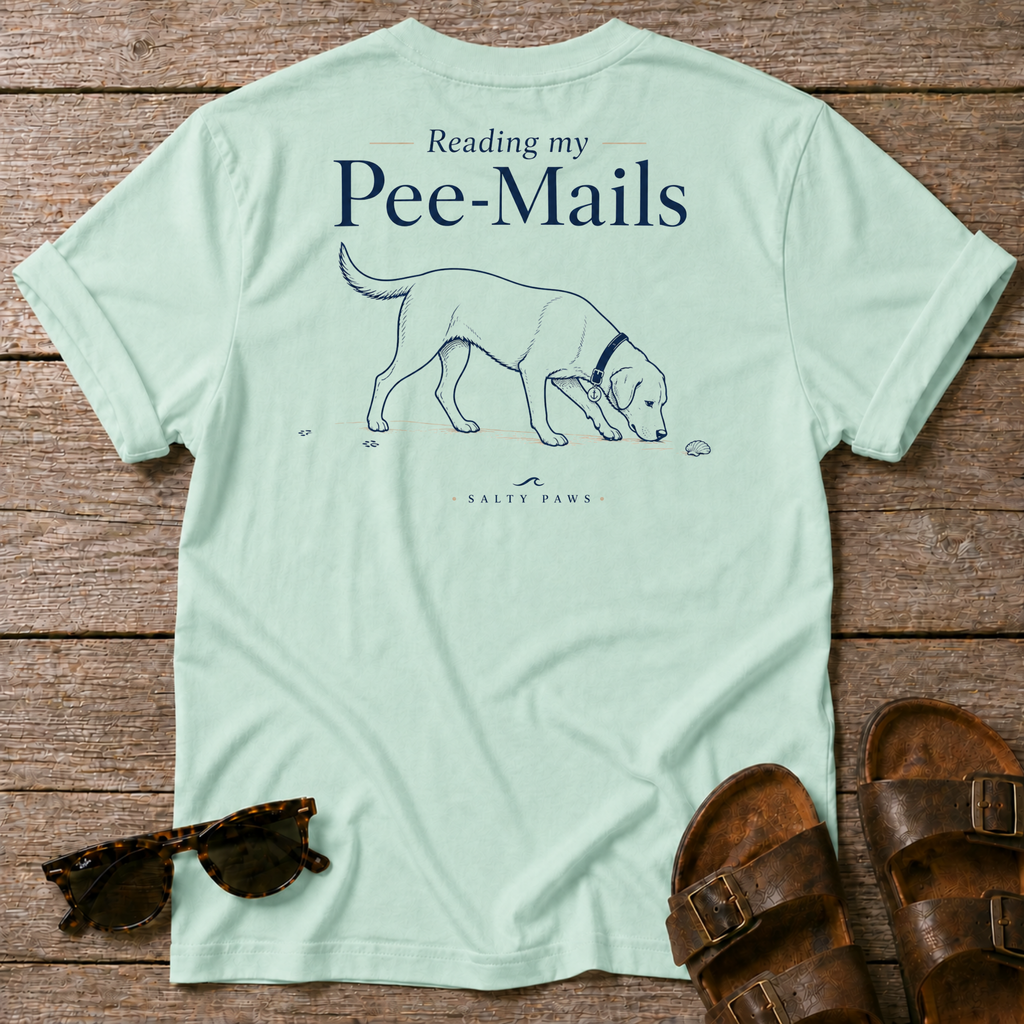 Pee Mails Dog T-shirt BACK DESIGN