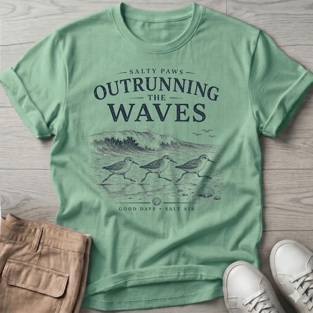 Outrunning the Waves Sandpipers T-Shirt Vacation