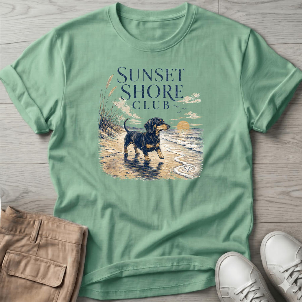 Doxie Sunset Shore DogT-Shirt Vacation