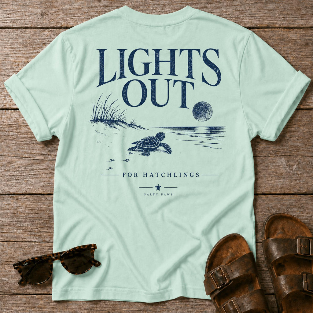 Lights Out Turtle Hatchling BACK DESIGN T-Shirt