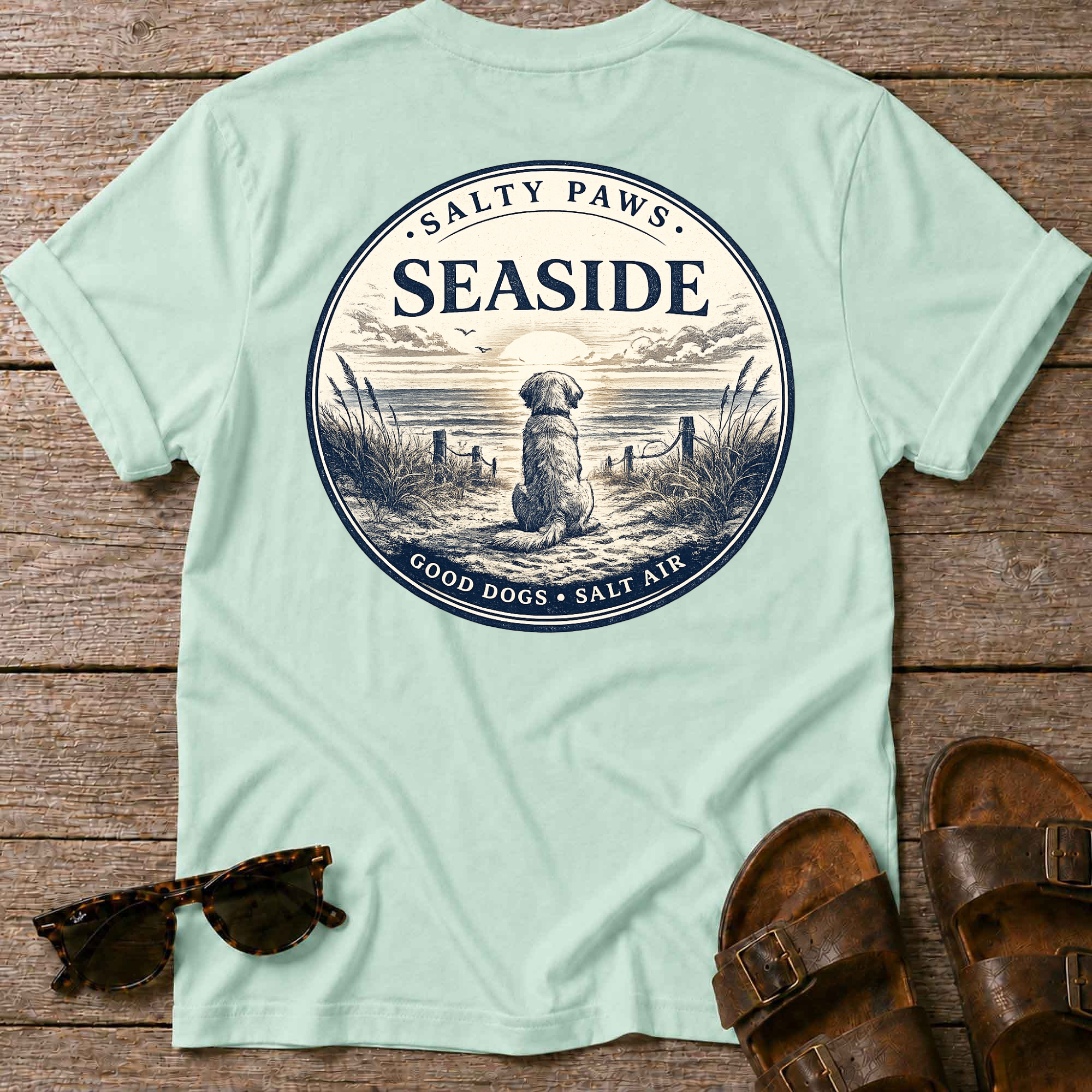 Seaside Good Dogs Back T-Shirt
