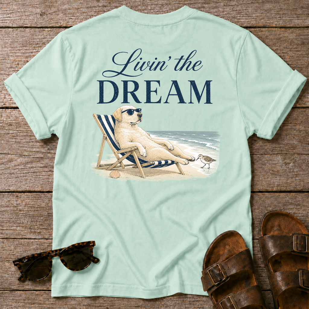 Livin the Dream Golden T-shirt BACK DESIGN