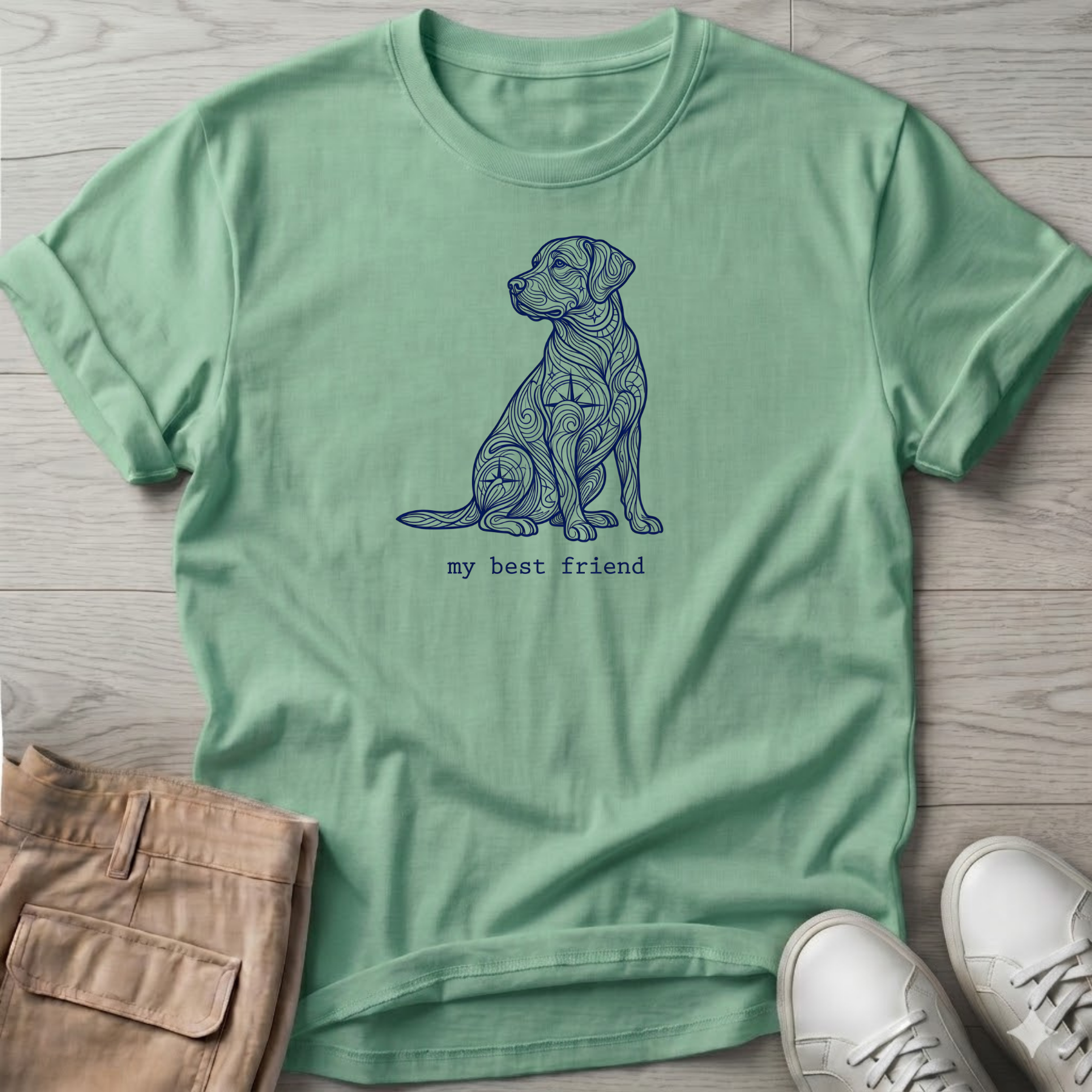 My Best Friend T-Shirt — Beach Dog Line Art Tee
