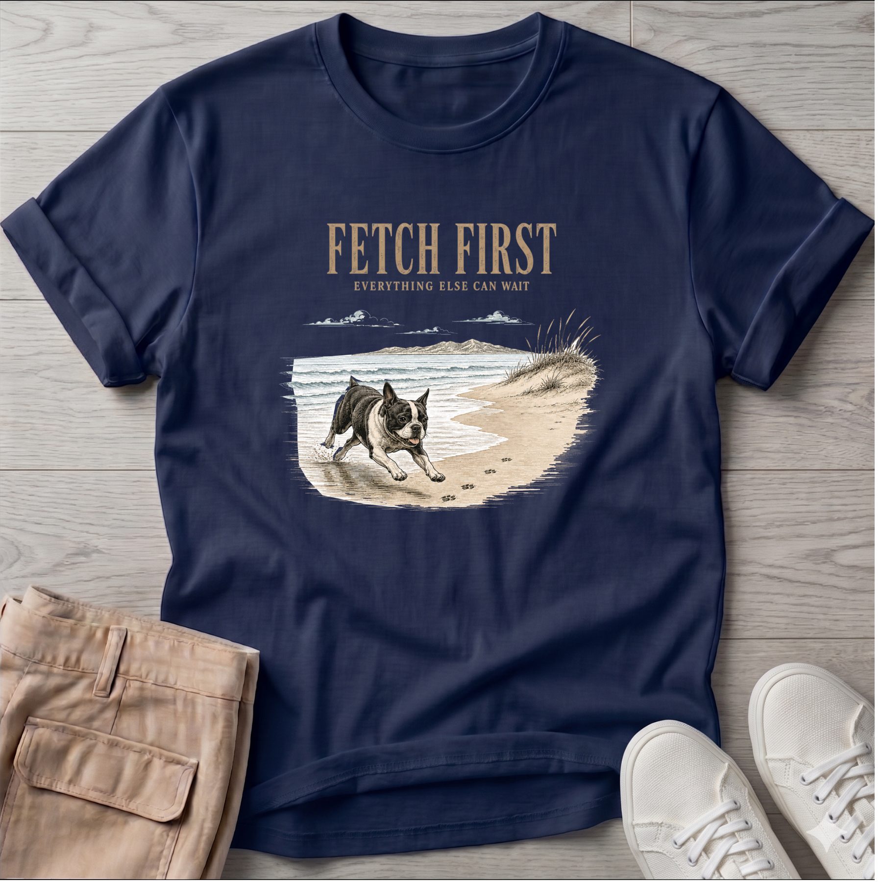 Frenchie Fetch First T-Shirt