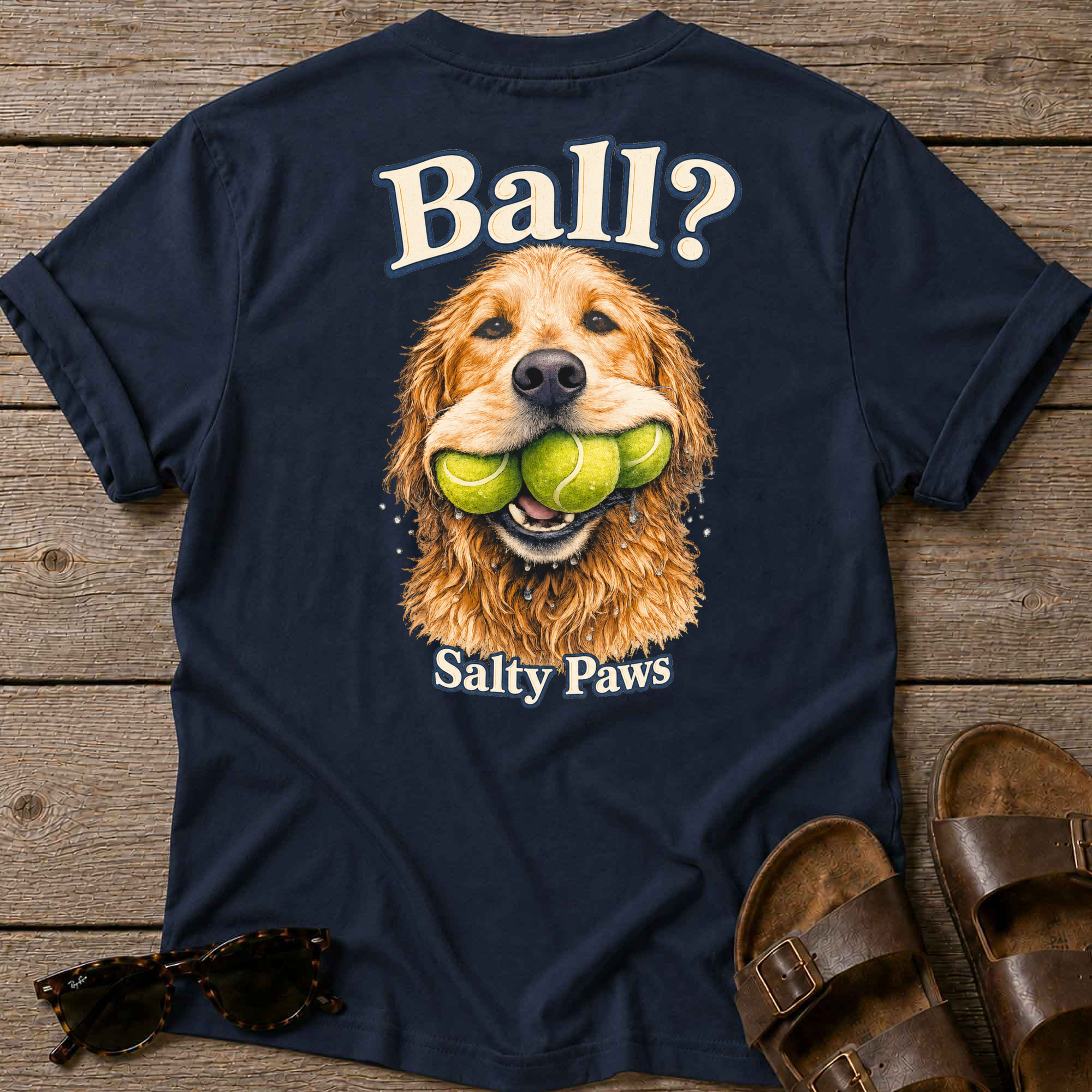 Ball! Golden Retriever BACK DESIGN