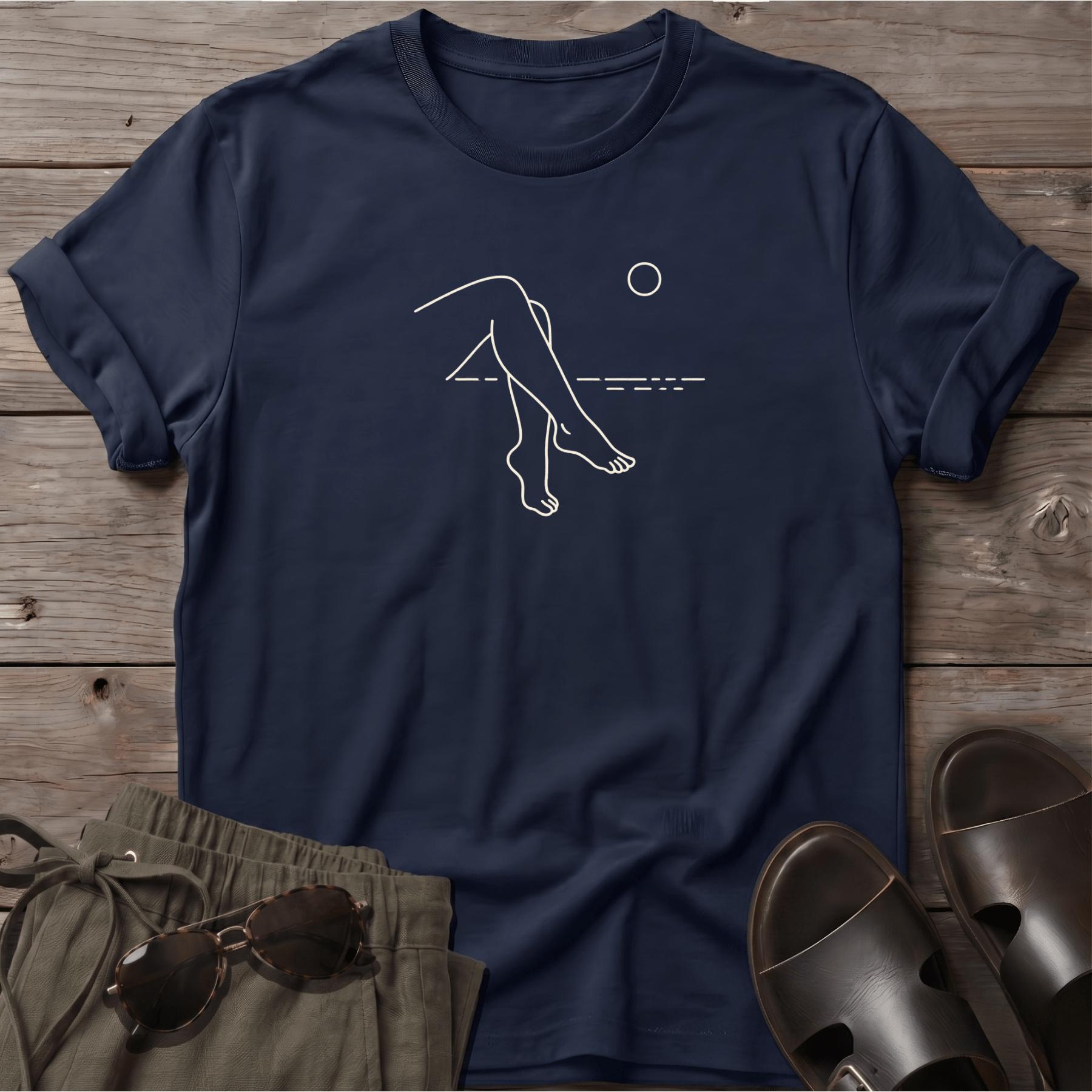 Legs 2 Beach Ocean Line Art Tee - coastal graphic t-shirt, Salty Paws