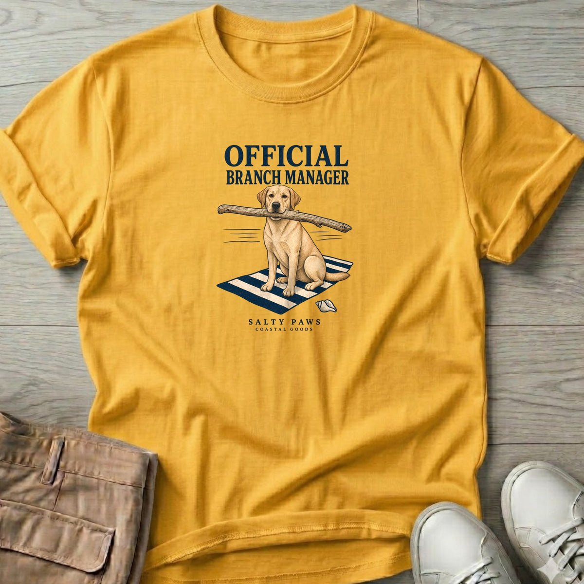 Official Branch Manager Yellow Lab T-Shirt in Daisy