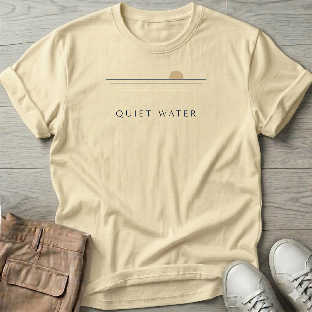 Quiet Water Beach Ocean Line Art Tee