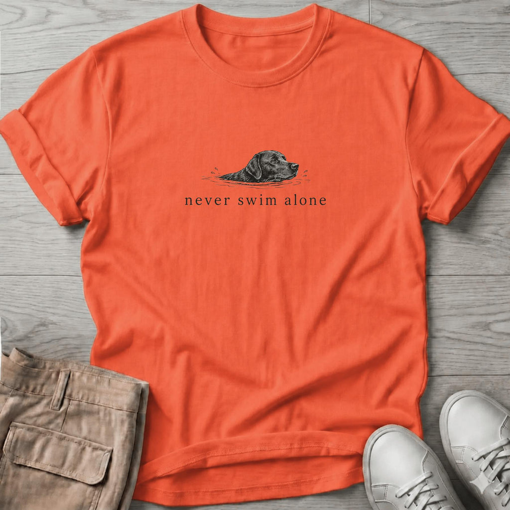 Never Swim Alone Lab Dog T-Shirt