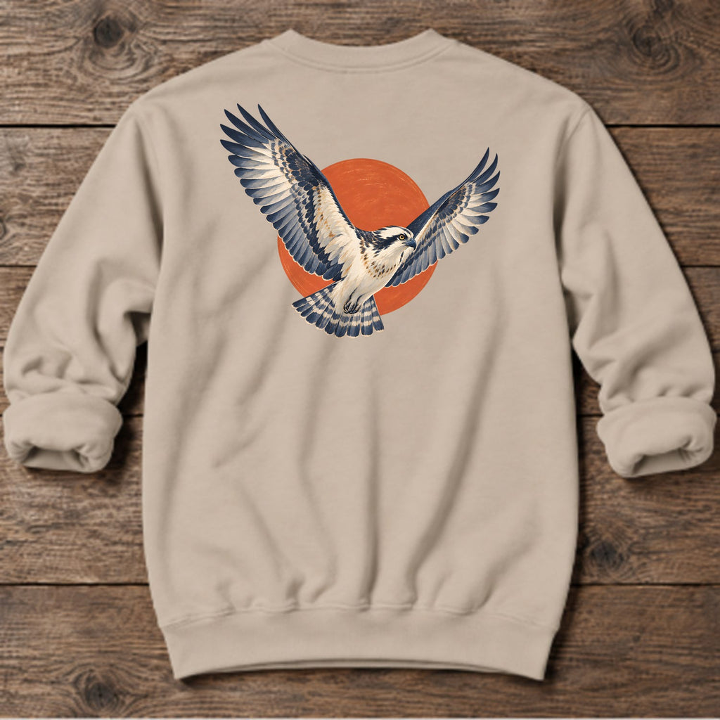 Osprey Red Sun Back Design Midweight Sweatshirt in Sand, Salty Paws coastal sweatshirt