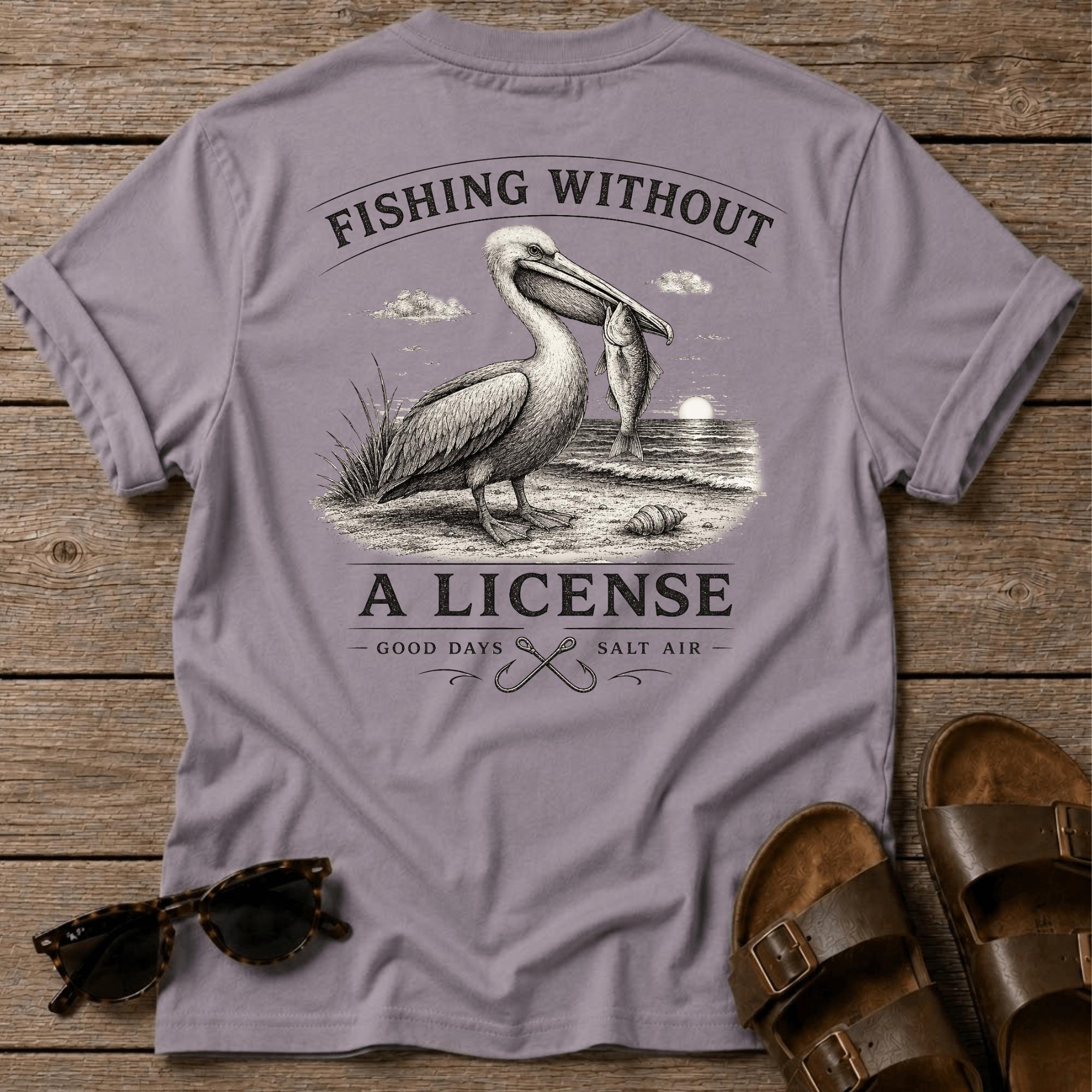 Fishing No License Pelican BACK DESIGN