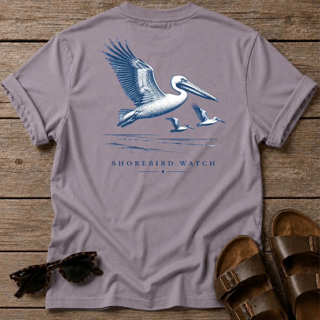 Pelican Shorebird Watch BACK DESIGN T-Shirt