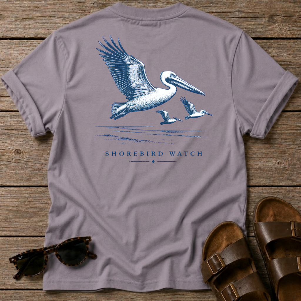 Pelican Shorebird Watch BACK DESIGN T-Shirt