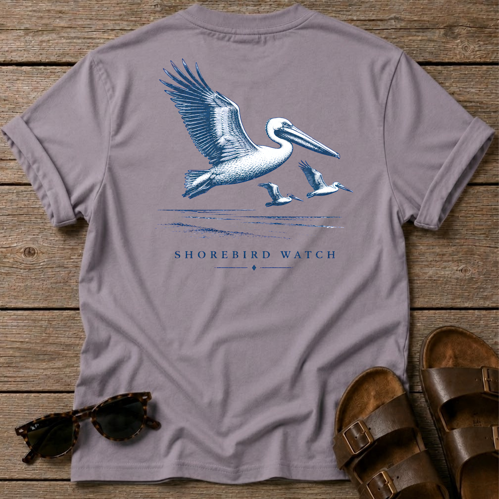 Pelican Shorebird Watch BACK DESIGN T-Shirt
