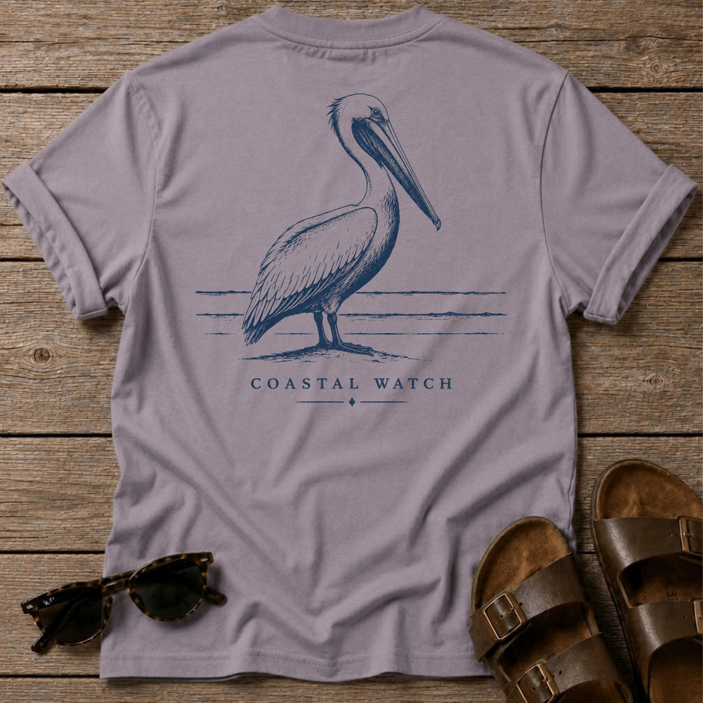 Coastal Watch Pelican BACK DESIGN T-Shirt