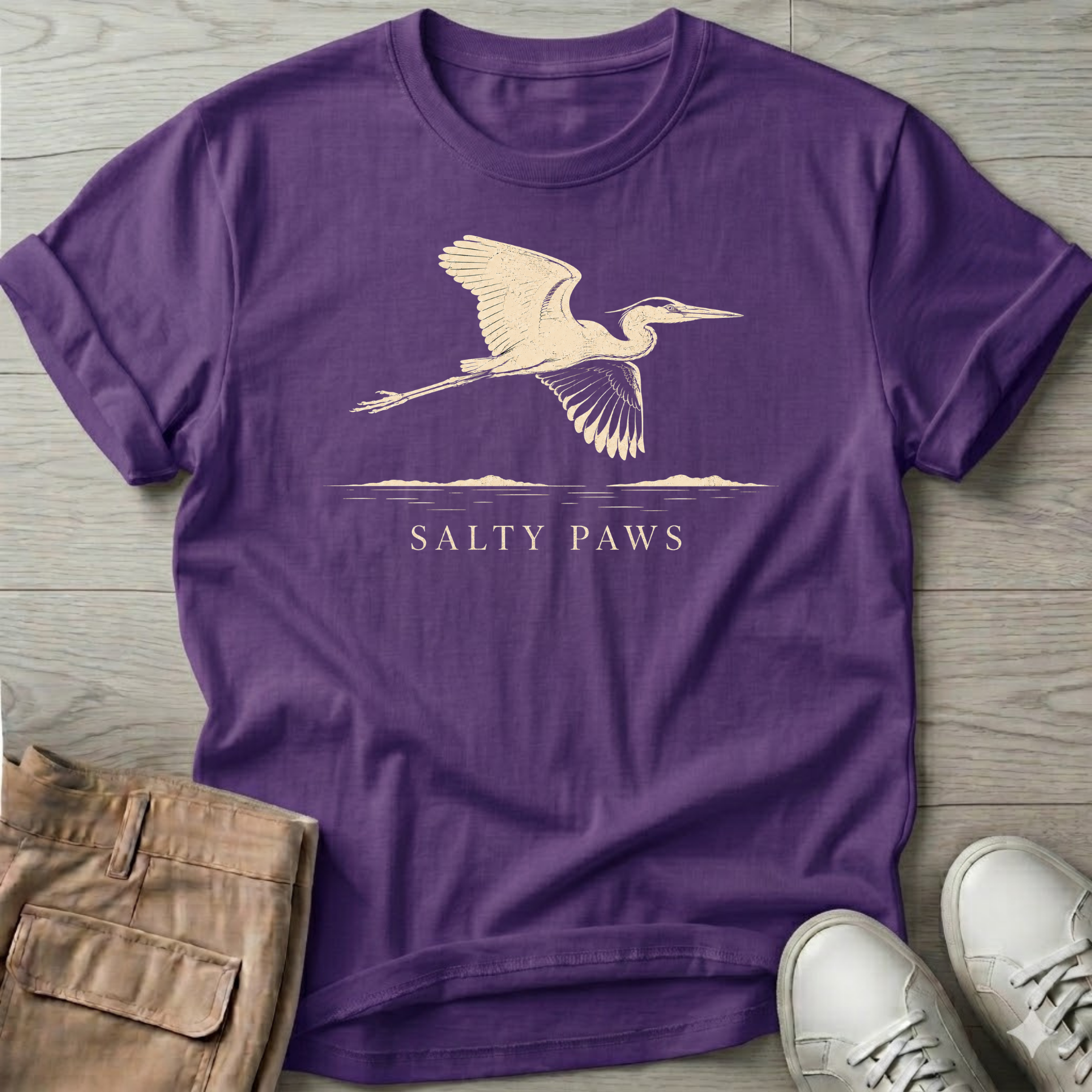 Great Heron Flight T-shirt (front)