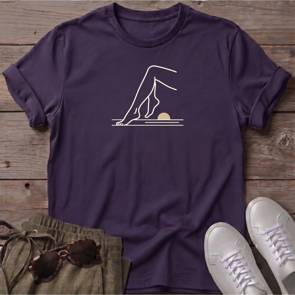 Legs Dog Beach Ocean Line Art Tee