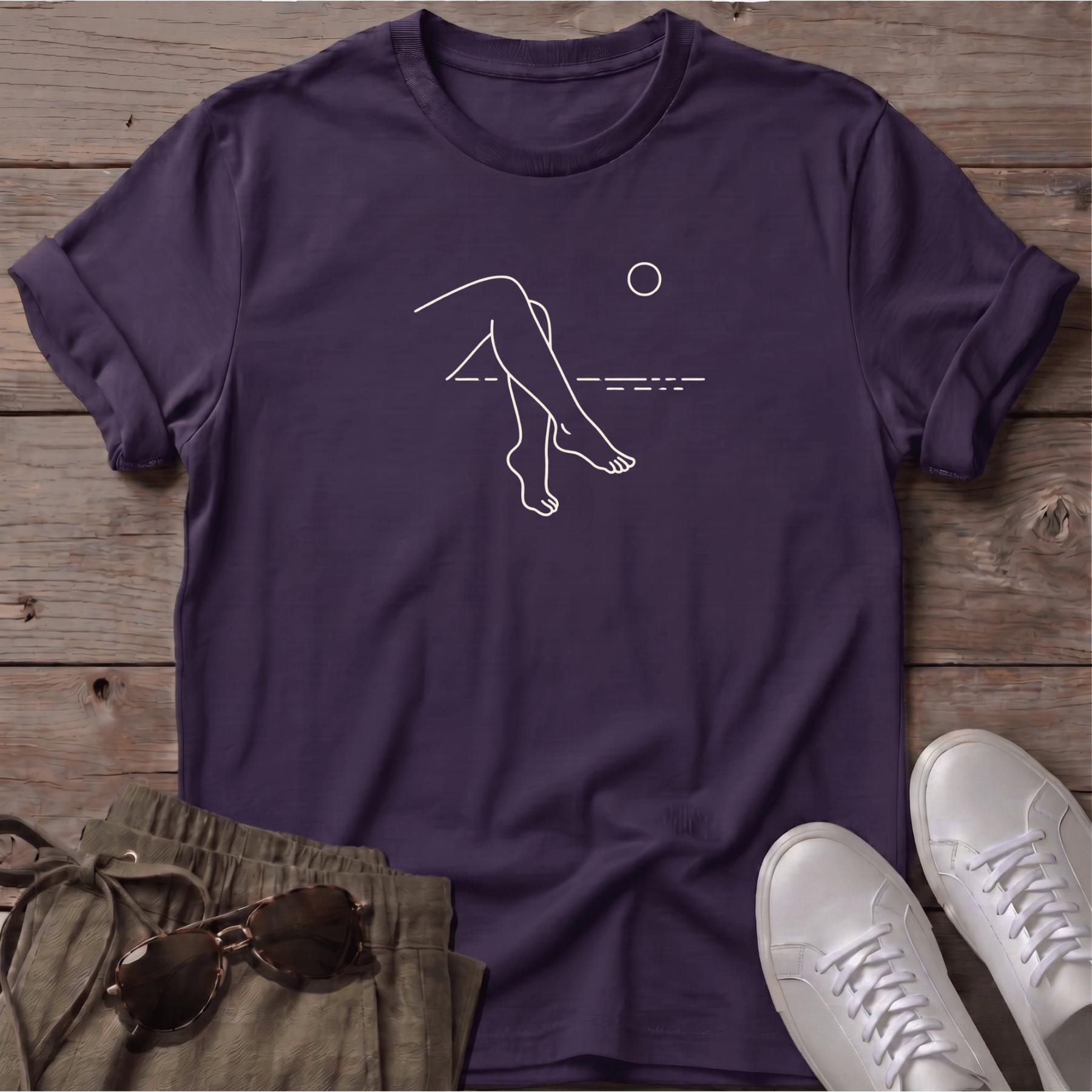 Legs 2 Beach Ocean Line Art Tee - coastal graphic t-shirt, Salty Paws