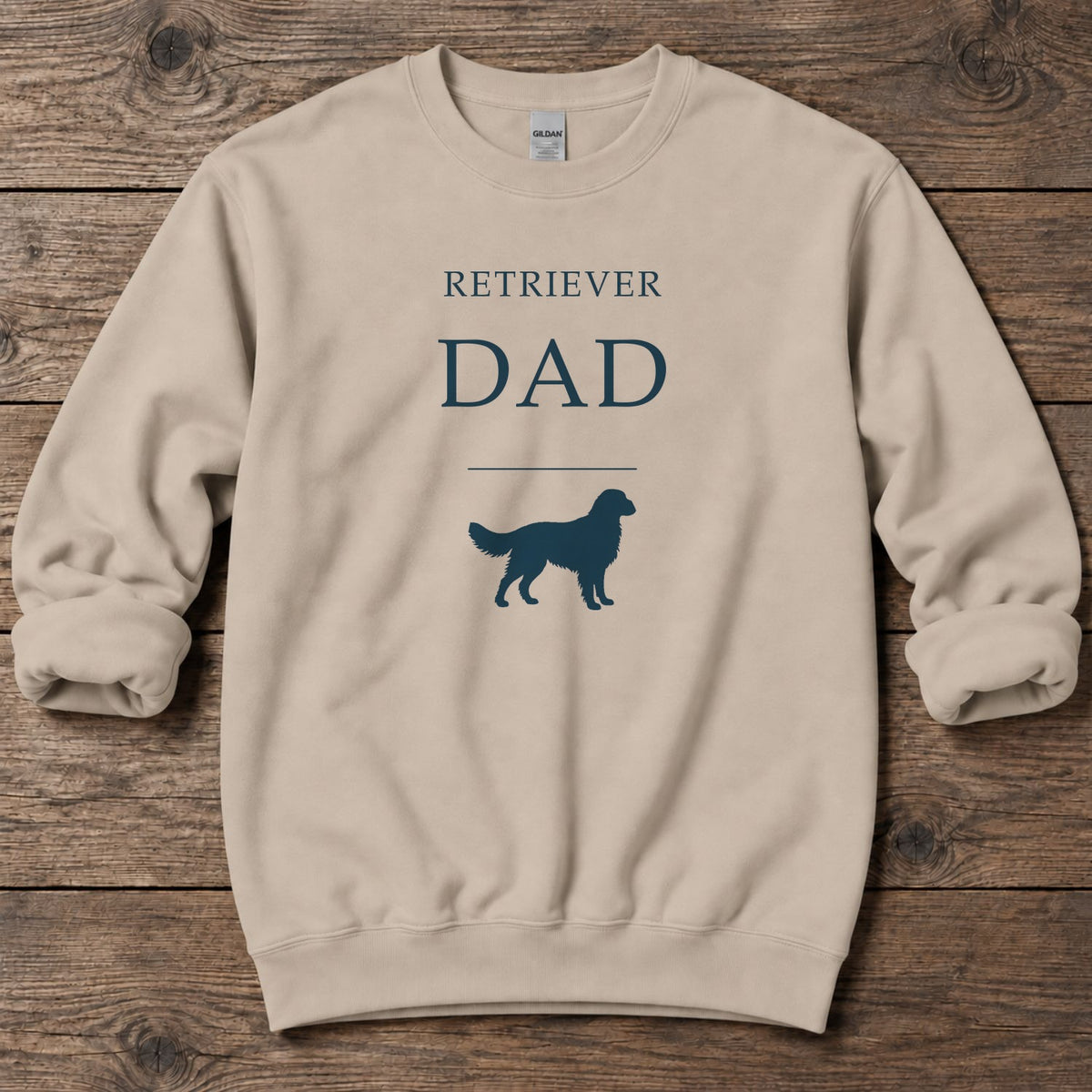 Retriever Dad Midweight Sweatshirt in Sand, Salty Paws coastal sweatshirt
