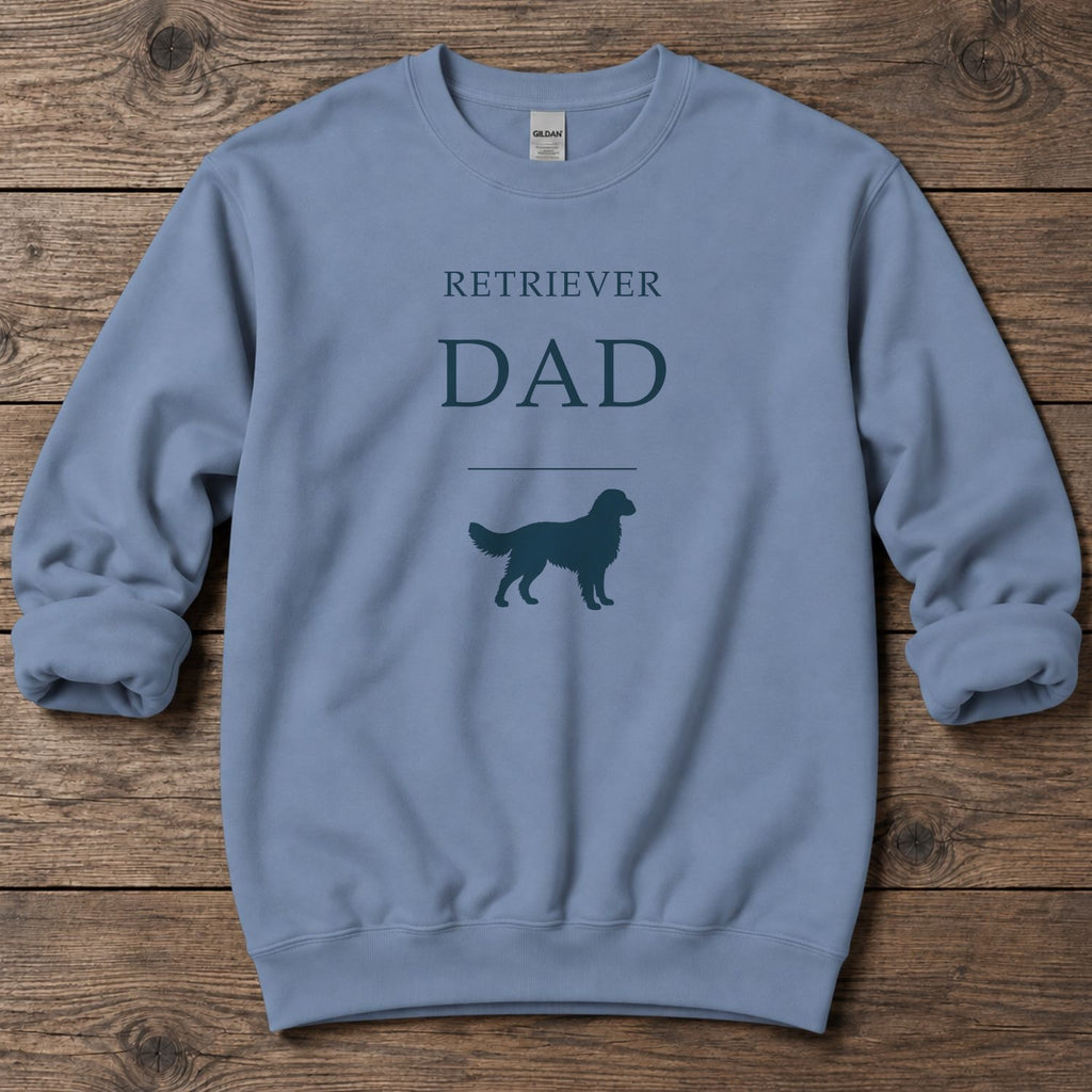 Retriever Dad Midweight Sweatshirt in Stone Blue, Salty Paws coastal sweatshirt