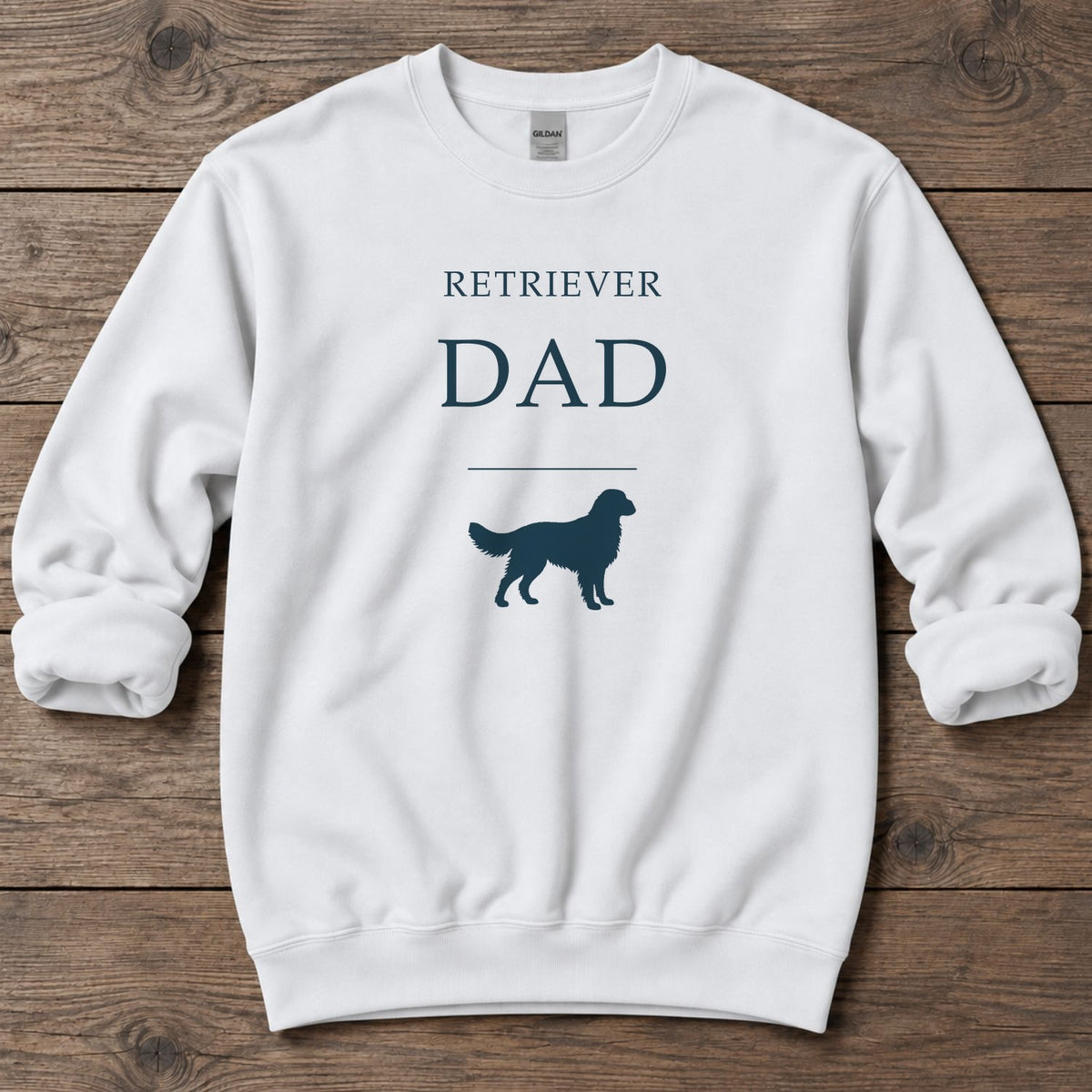 Retriever Dad Midweight Sweatshirt in White, Salty Paws coastal sweatshirt