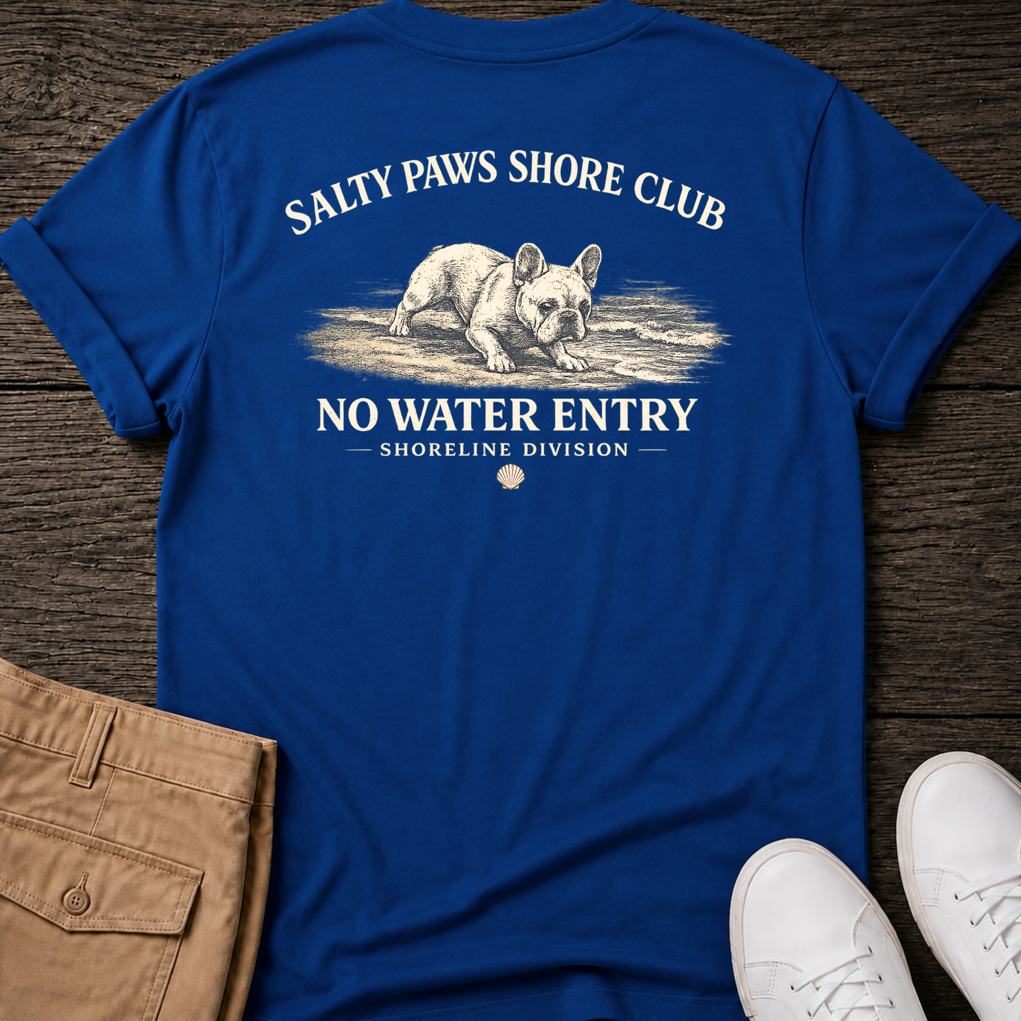 No Water Frenchie Back Design T-Shirt