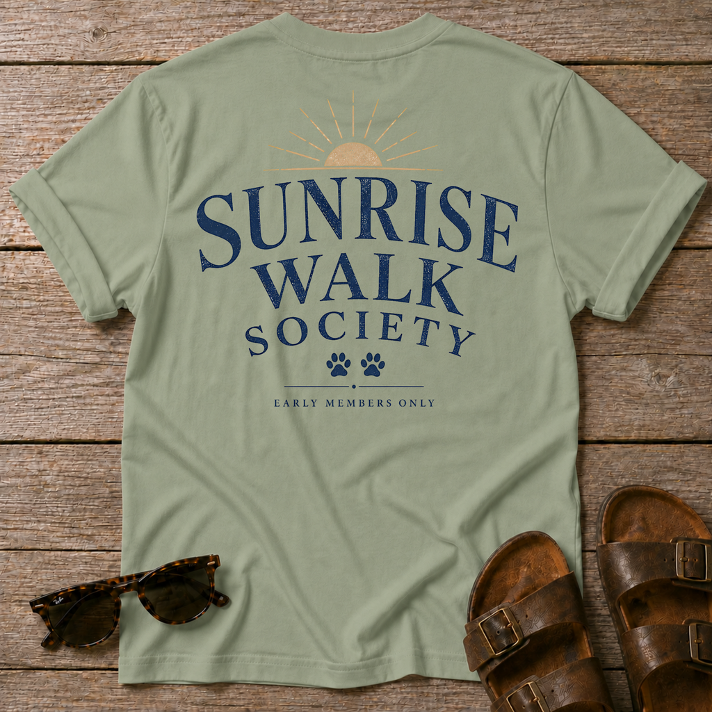 Sunrise Walk Society Tee BACK DESIGN