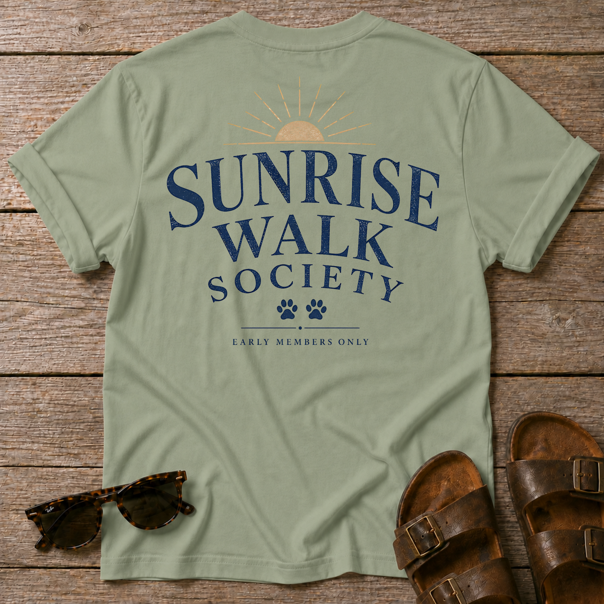 Sunrise Walk Society Tee BACK DESIGN