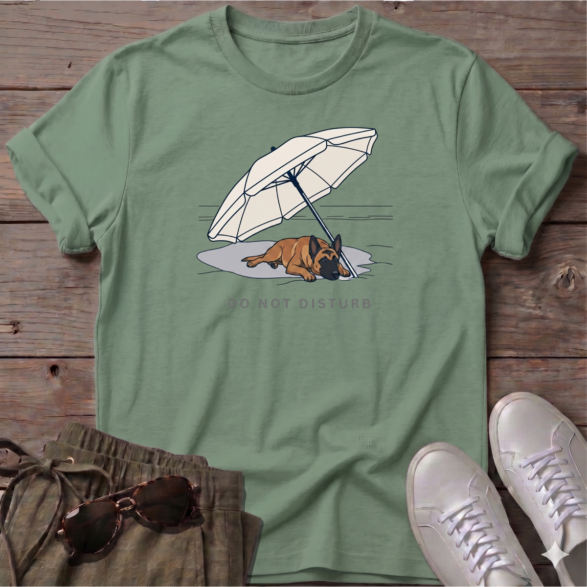 Do Not Disturb Belgian Malinois T-Shirt in Sage