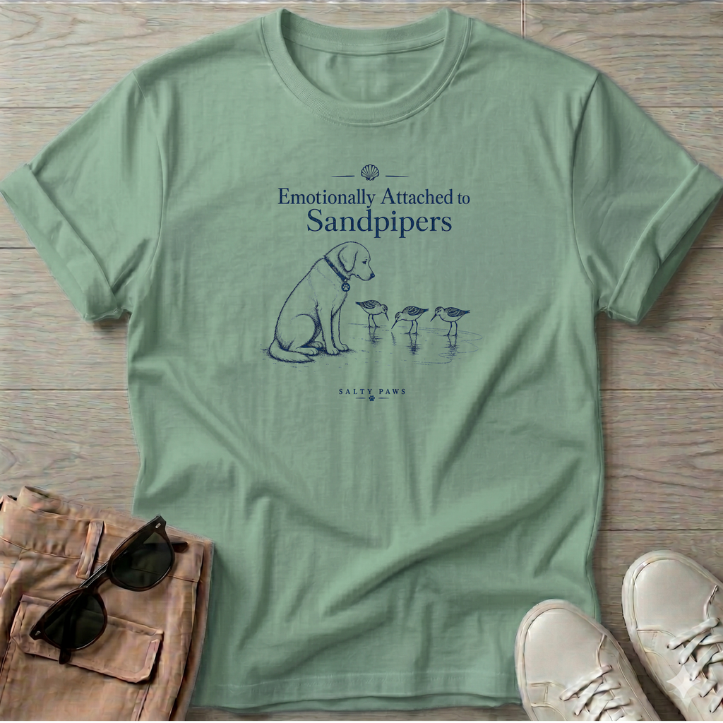 Emotionally Attached Sandpipers Dog T-Shirt