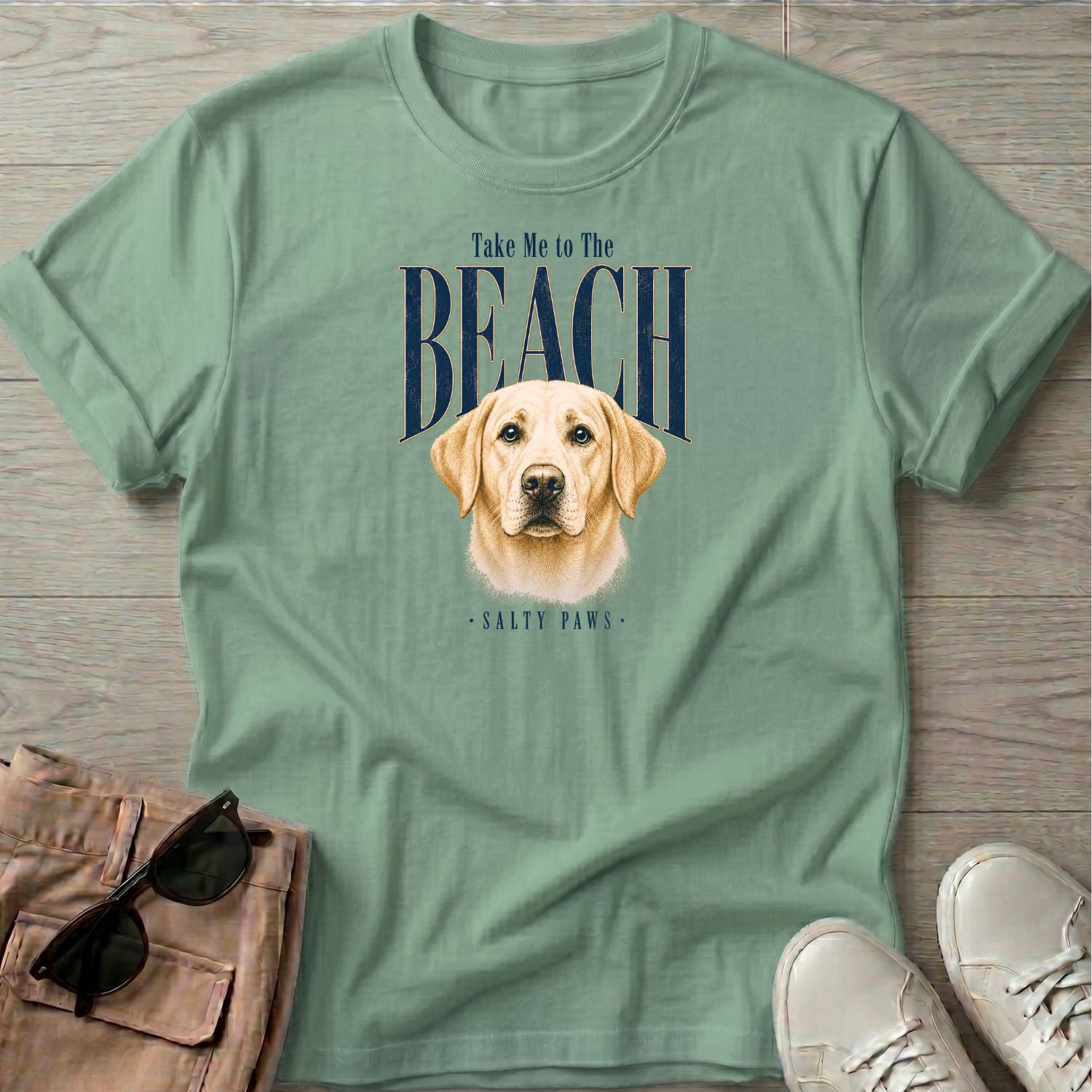 Yellow Labrador Take me to the Beach Dog T-Shirt