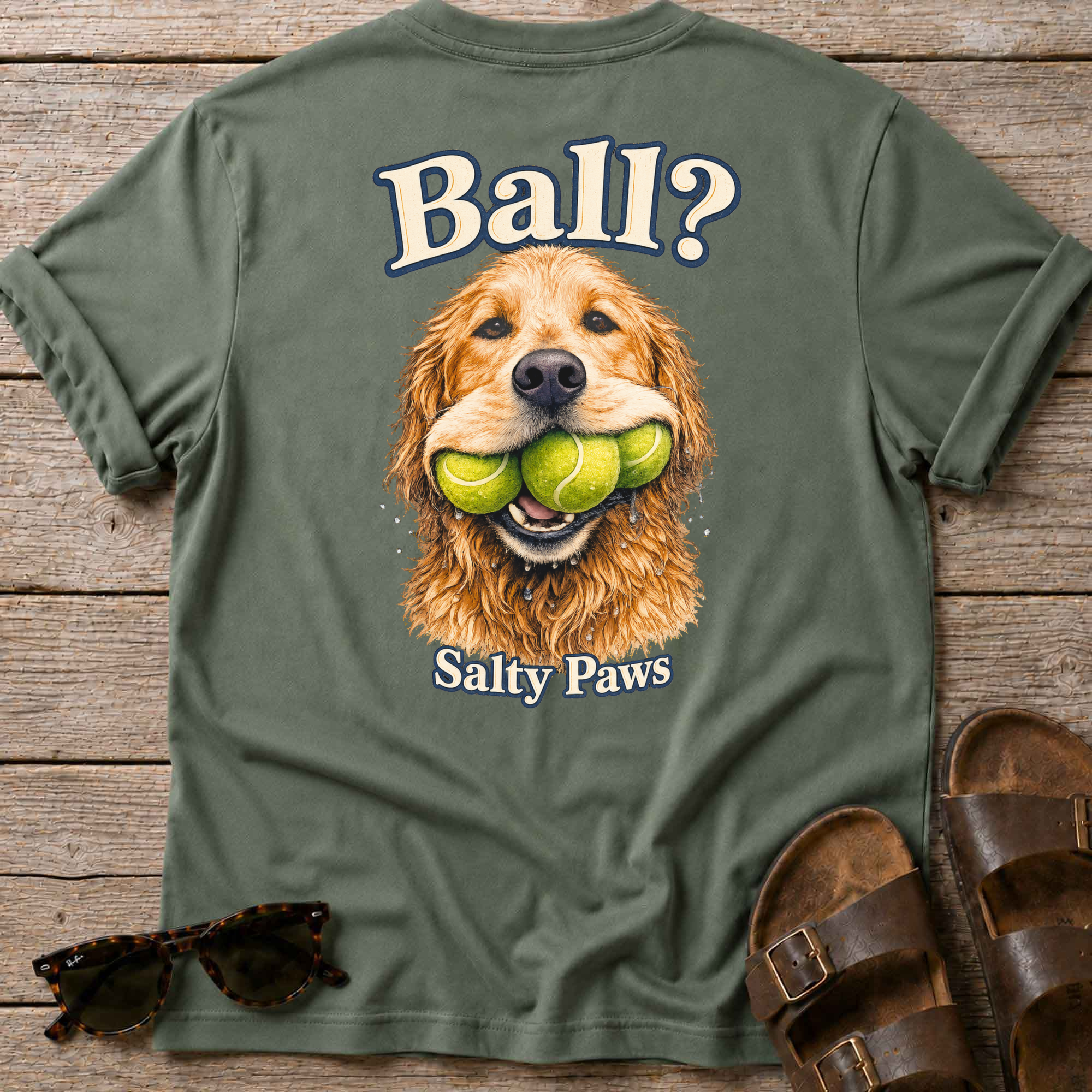 Ball! Golden Retriever BACK DESIGN