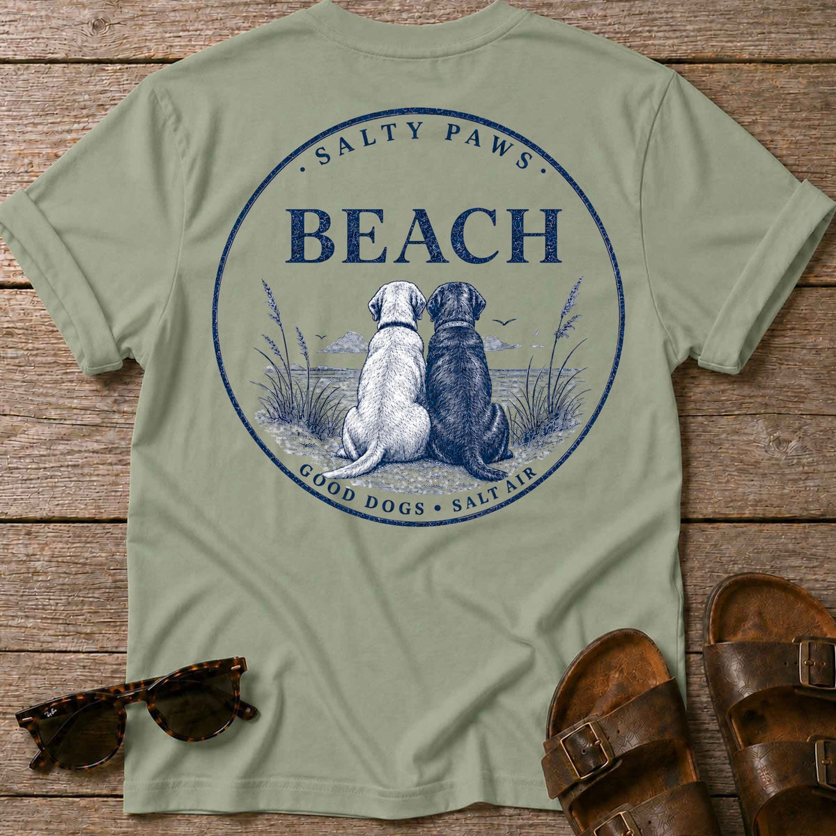 Beach Good Dogs 2 Labs T-Shirt