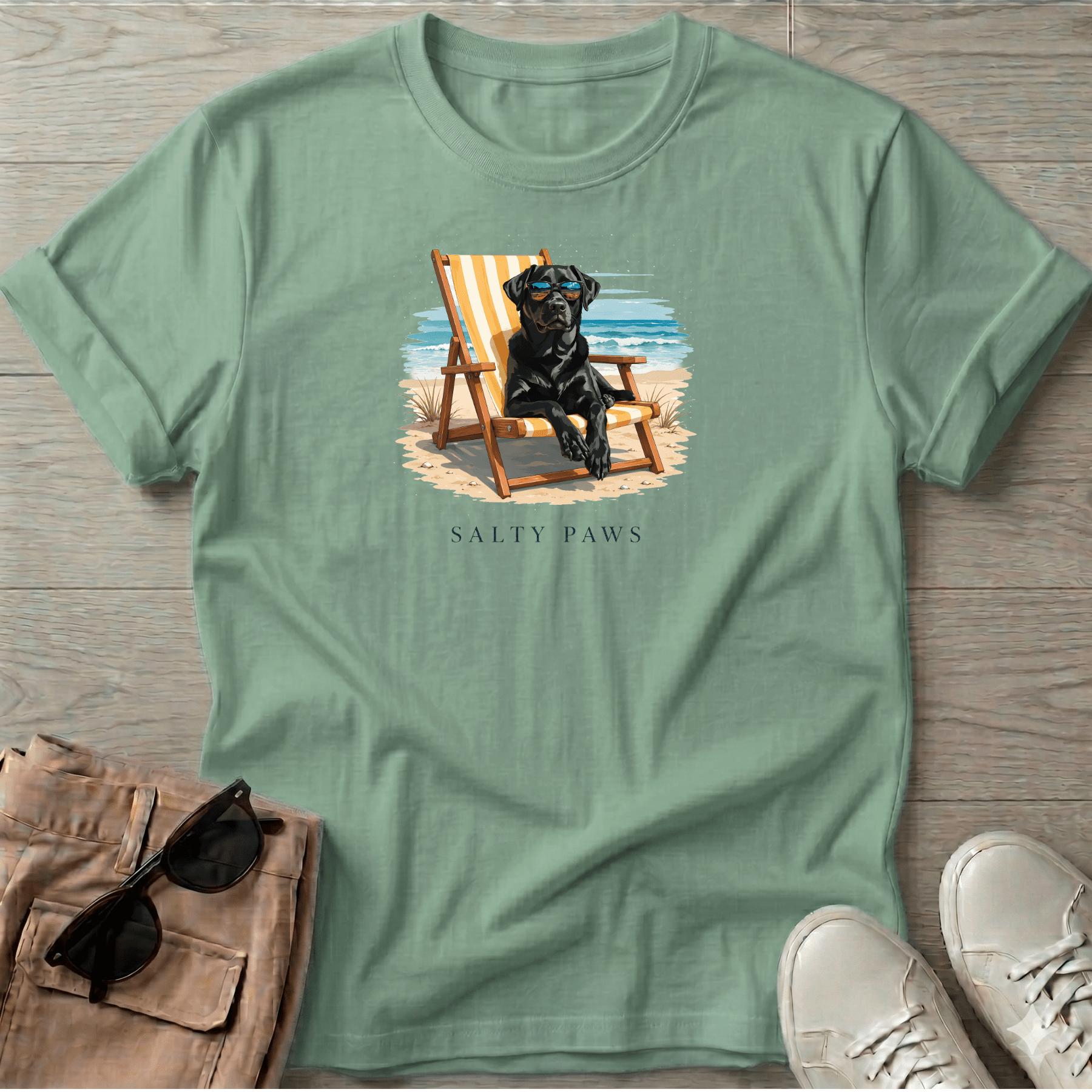 Black Lab Beach Chair Dog T-Shirt