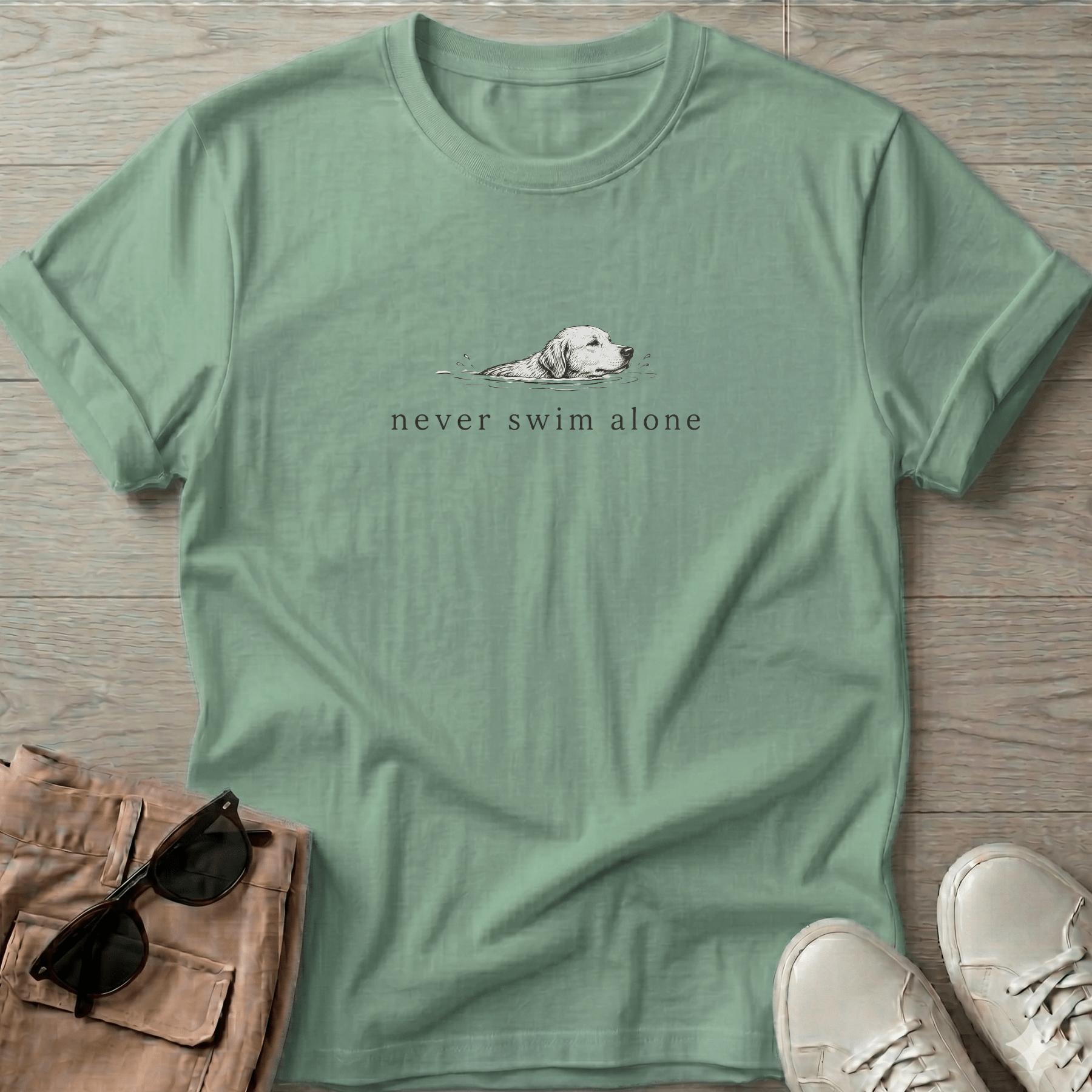 Never Swim Along Dog T-Shirt